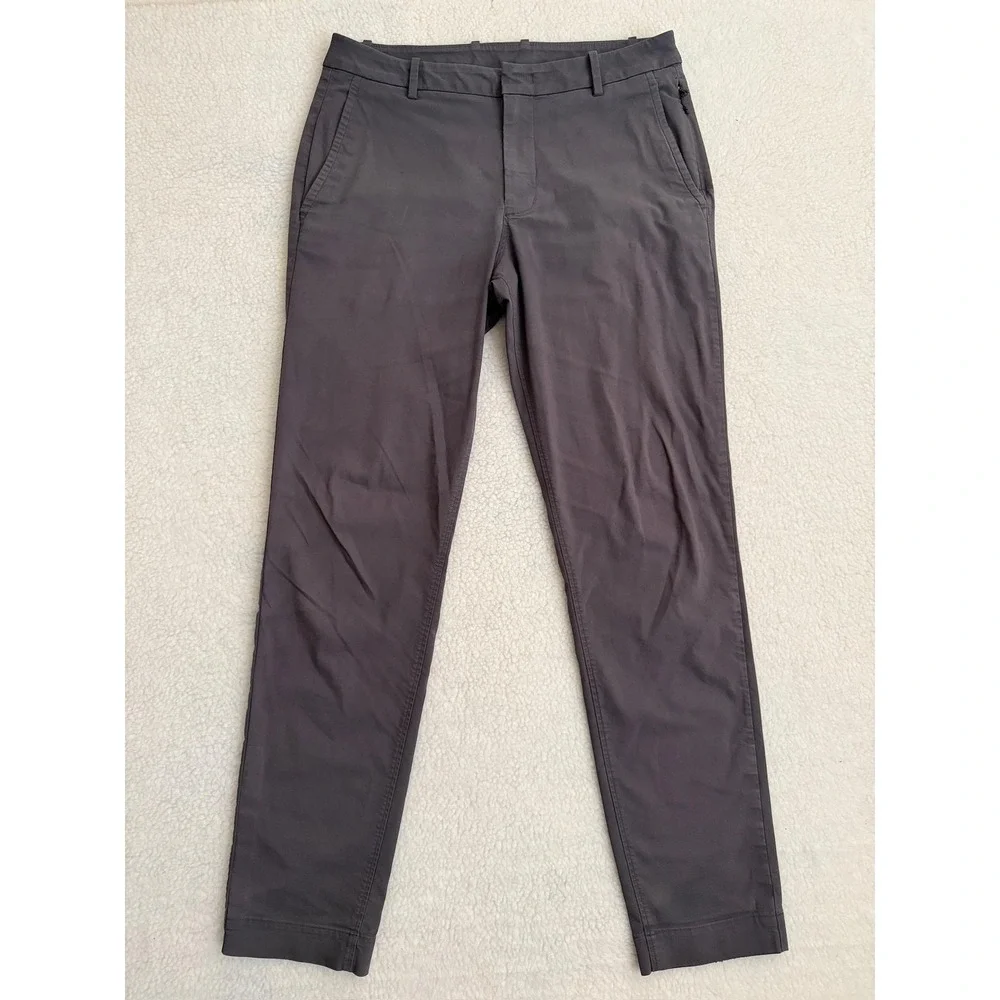 Kit And Ace Mens 32x30 Gray Slim Fit Canvas Chino Travel Casual Pants